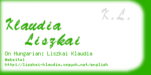 klaudia liszkai business card